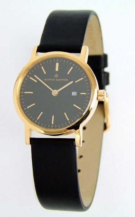 Alpha Saphir Damenuhr Armbanduhr mit Saphirglas AS2522-G