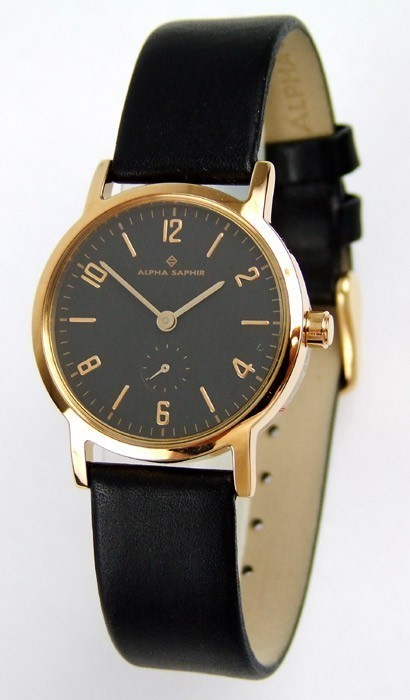 Alpha Saphir Damenuhr Armbanduhr mit Saphirglas AS2523-G