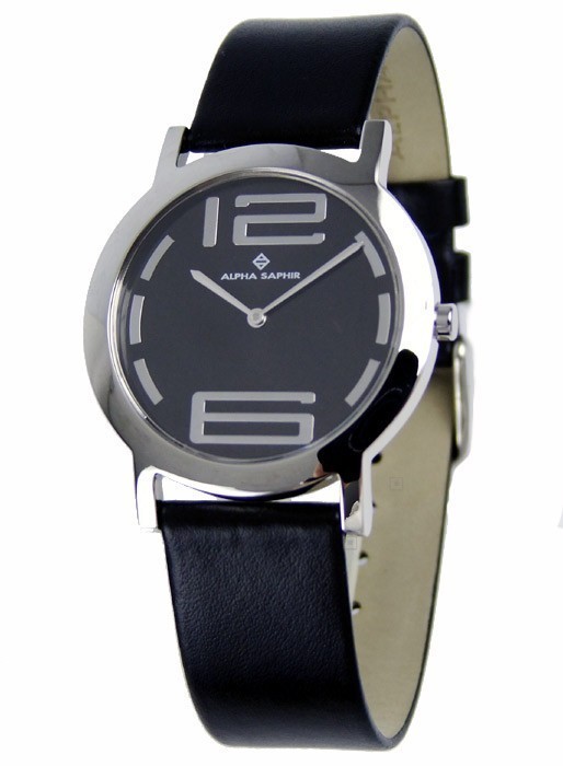 Alpha Saphir Herrenuhr Armbanduhr Saphirglas extra flach AS2502-G