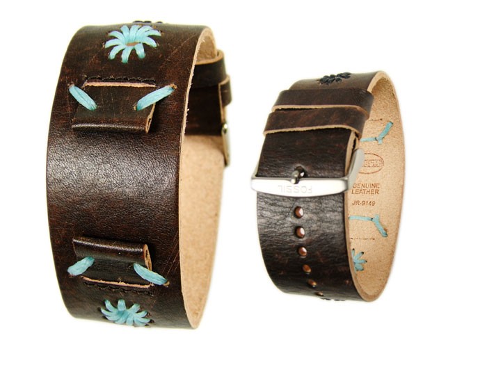 Fossil Ersatzband Uhrenarmband Leder Band 16mm Braun JR9149