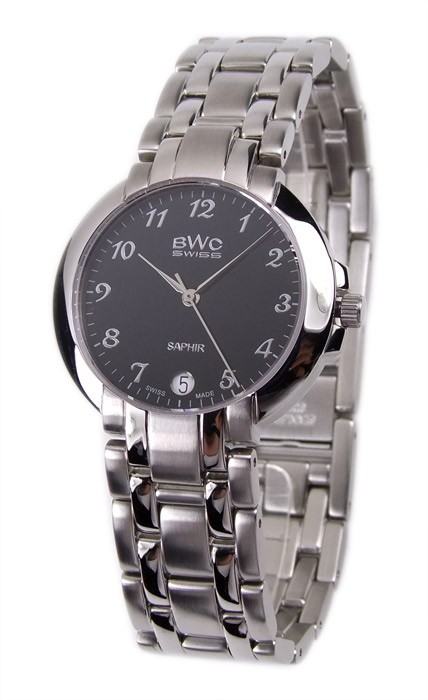BWC Swiss Made Saphirglas Armbanduhr Analoguhr Edelstahl Uhr 20774.50.02