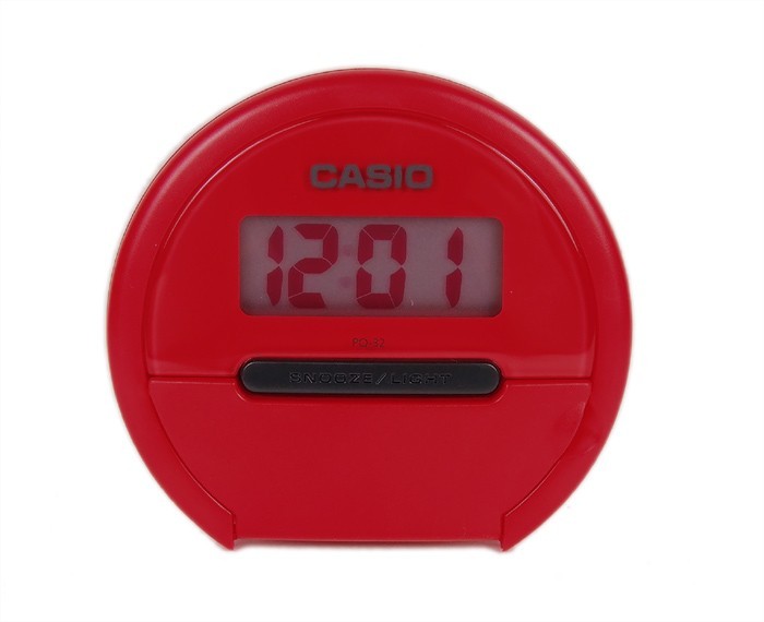 Casio Digital Wecker Tischuhr Reisewecker mit Snooze Funktion Rot PQ-32-4EF