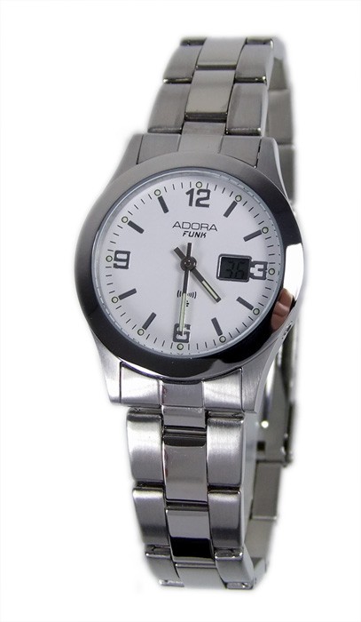 Adora Damenuhr Funkuhr Armbanduhr Edelstahl Analog/Digital Uhr AF7024