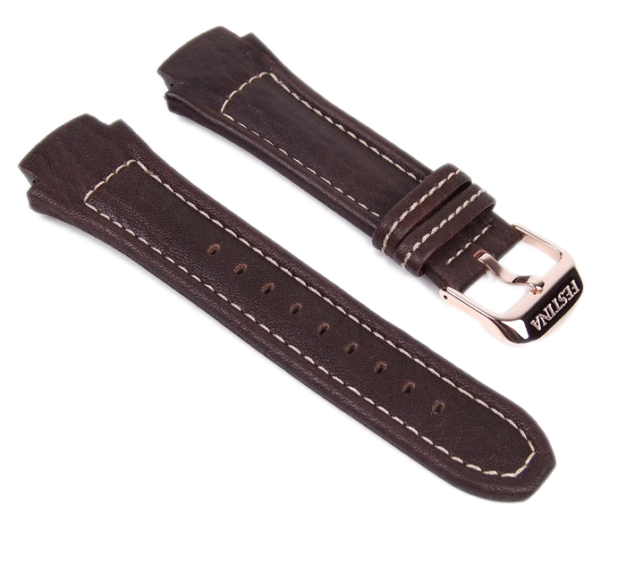 Festina Ersatzband Uhrenarmband Leder Band 21mm Dunkelbraun F16357/2 ...